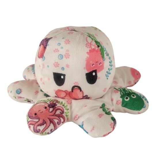 Reversible Octopus Plush Lot of 2 Mood Toys Flip Happy Sad Plushie  TeeTurtle - Picture 6 of 11